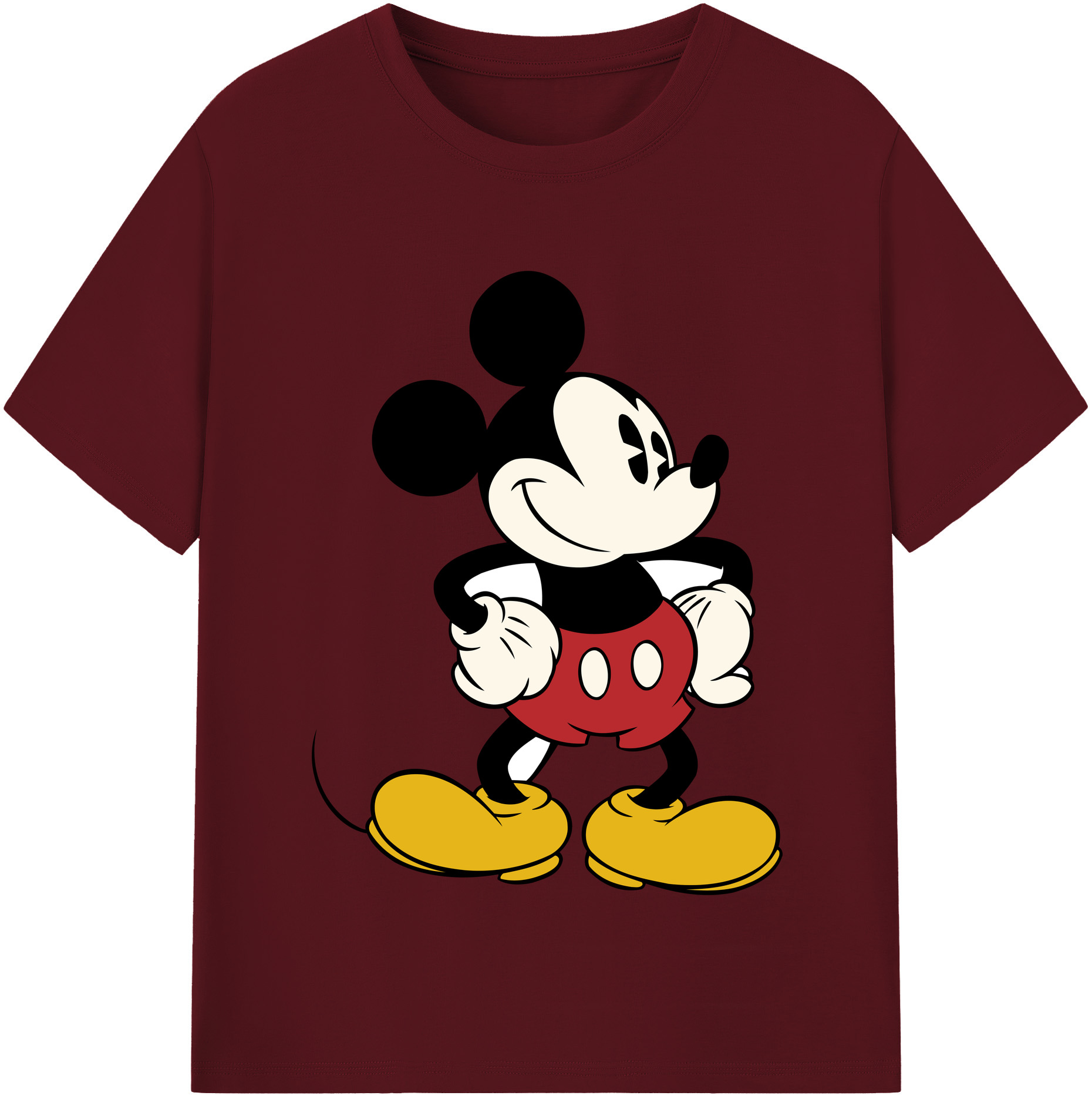 （画像用） ミッキーマウス Mickey Mouse 綿100％半袖Tシャツ（フロントプリント）